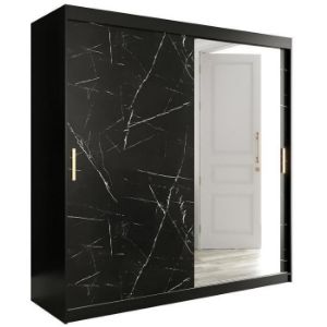 Paveikslėlis Spintelė Marble T2 200 Black/Marble Black