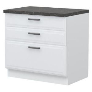 Virtuvės spintelė Evia r-90-3f/4 3s standartinė perlamutro pilka matinė paveikslėlis