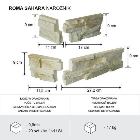 Betoninis akmuo Roma Sahara kampinis elementas paveikslėlis