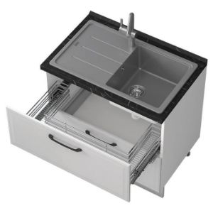 Virtuvės spintelė Evia r-90-2mz/4 perlo pilka matinė paveikslėlis