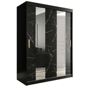 Paveikslėlis Spinta Marble Pole 150 Black/Marble Black