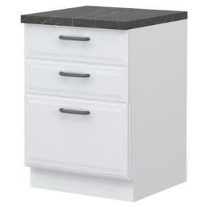 Virtuvės spintelė Evia r-60-3f/4 3s standartinė perlamutro pilka matinė paveikslėlis