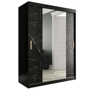 Paveikslėlis Spintelė Marble T1 150 Black/Marble Black