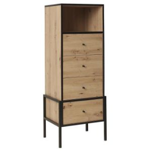 Livi 4 komodos Ąžuolas Artisan/Black paveikslėlis