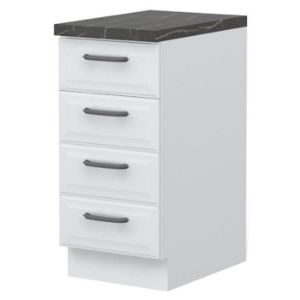 Virtuvės spintelė Evia r-40-4f/4 4s standartinė perlamutro pilka matinė paveikslėlis