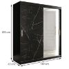 Spintelė Marble T2 180 Black/Marble Black paveikslėlis