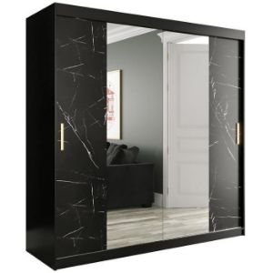 Paveikslėlis Spintelė Marble T1 200 Black/Marble Black