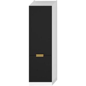 Virtuvės spintelė Denis d60lo 2133 pl 2fr juoda matinė/balta paveikslėlis