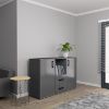 Komoda Herakles 1 Grey/Grey gloss paveikslėlis