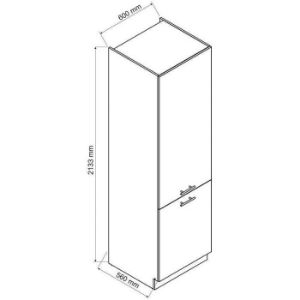 Virtuvės spintelė Zoya D60lo 2133 Pl 2fr šviesiai pilka matinė/balta paveikslėlis