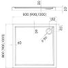 Kvadratinis dušo padėklas 90X90X5 Corrina 3.061 paveikslėlis