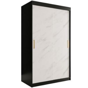 Paveikslėlis Spintelė Marble T 120 juoda/marmurbo balta