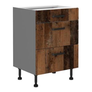 Virtuvės spintelė TESSA oldstyle/antracitas 60d 3s bb paveikslėlis