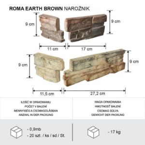 Paveikslėlis Roma Earth Brown kampinis akmuo