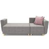 Kampinė sofa su miego funkcija Grey Enzo 161+152 medis natūralus dešininis paveikslėlis