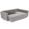 Kampinė sofa su miego funkcija Grey Enzo 161+152 medis natūralus dešininis paveikslėlis