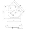 Pusapvalis dušo padėklas Diper I 80X80X24/35 paveikslėlis