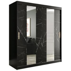 Paveikslėlis Spinta Marble Pole 180 Black/Marble Black