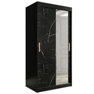 Paveikslėlis Spintelė Marble T2 100 Black/Marble Black