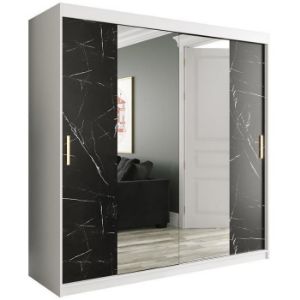 Paveikslėlis Spinta Marble T1 200 White/Marble Black