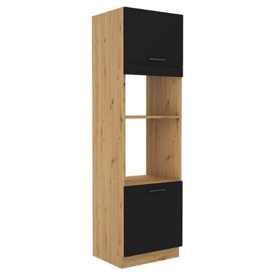 Virtuvės spintelė Modena Black/Oak Artisan 60dpm-210 2f paveikslėlis