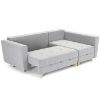 Kampinė sofa su miego funkcija Grey Enzo 162+154 medis natūralus dešininis paveikslėlis