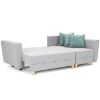 Kampinė sofa su miego funkcija Grey Enzo 162+154 medis natūralus dešininis paveikslėlis