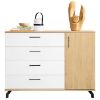 Komoda Madison Md10 White Lux/White Biscuit Oak paveikslėlis