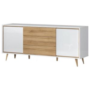 Paveikslėlis VidaK23 komoda pacific walnut/crystal white