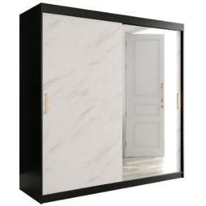 Paveikslėlis Spintelė Marble T2 200 juoda/marmurinė balta