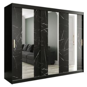 Paveikslėlis Spinta Marble Pole 250 Black/Marble Black