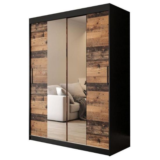 Spintelė Old Wood T1 150 Black/Old Style/Mirror paveikslėlis