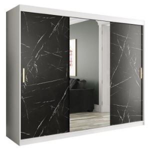 Paveikslėlis Spinta Marble T1 250 White/Marble Black