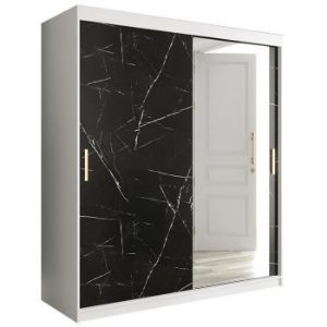 Paveikslėlis Spinta Marble T2 180 White/Marble Black