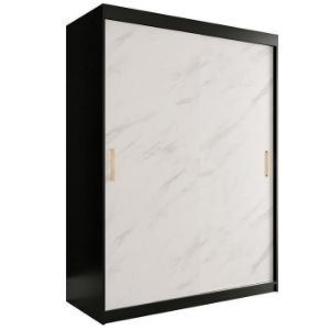 Paveikslėlis Spintelė Marble T 150 Juoda/Marmuro balta