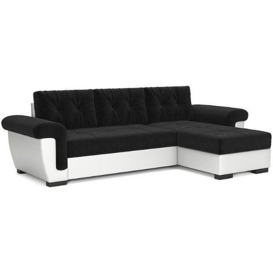 Kampinė sofa su miego funkcija Milano U Casablanka 2316 + baltas ekologiškas odos universalus paveikslėlis