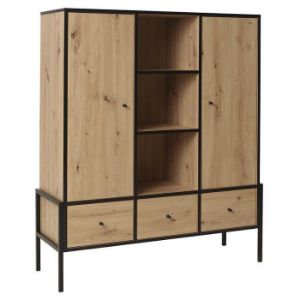 Vitrina Livi 3 ąžuolas artisan/juoda paveikslėlis