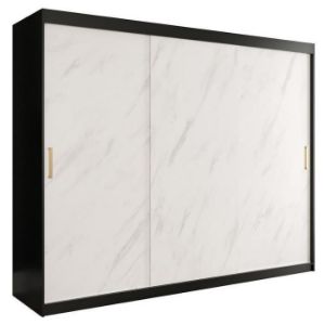 Paveikslėlis Spintelė Marble T 250 juoda/marmurbo balta