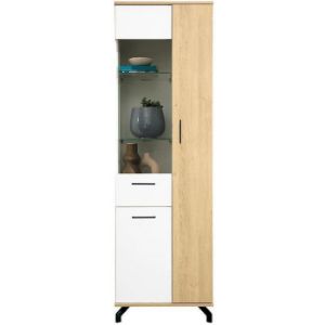 Paveikslėlis Madison knygų spinta Md4 White Lux/White/Biscuit Oak