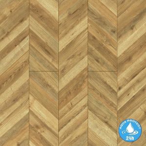 Paveikslėlis Vandeniui atsparios grindų plokštės Chevron Oak 8 mm AC5 Aqua Parquet Mercado 80194