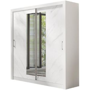 Paveikslėlis Spinta In box 2 200 lux white/marble bianco