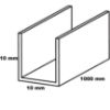 Aliuminio U-profilis sidabrinis 10x10x1000 paveikslėlis