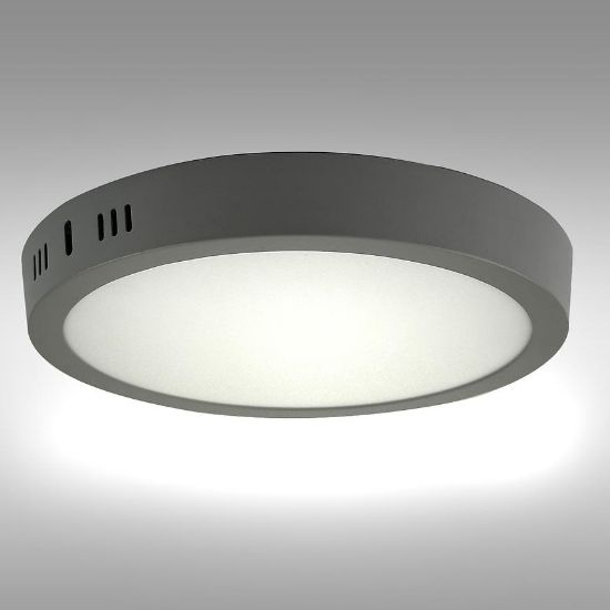 LED skydelis RING 18W 4200K apvalus šviesiai pilkas paveikslėlis