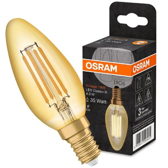 OSRAM LED lemputė B35 E14 4W 2400K paveikslėlis