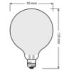 OSRAM LED lemputė G95 E27 6,5W 2700K paveikslėlis