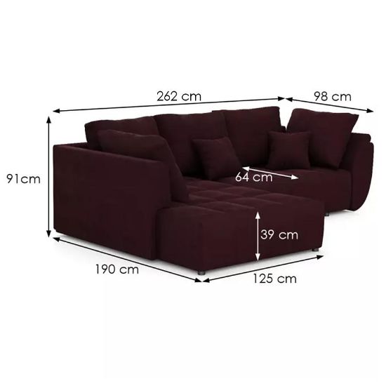 Kampinė sofa su miegamąja funkcija Bono 1 Monolith 69 paveikslėlis