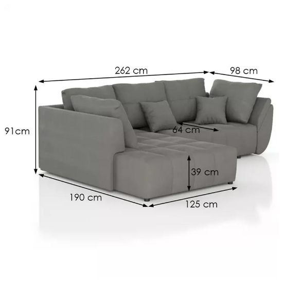 Kampinė sofa su miegamąja funkcija Bono 1 Monolith 92 paveikslėlis