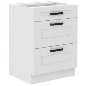 Virtuvės spintelė LUNA balta matinė/balta 60d 3s bb paveikslėlis